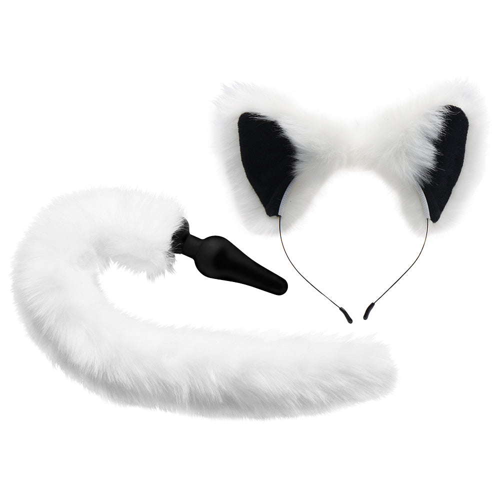 Tailz White Fox Tail Anal Plug & Ears Set