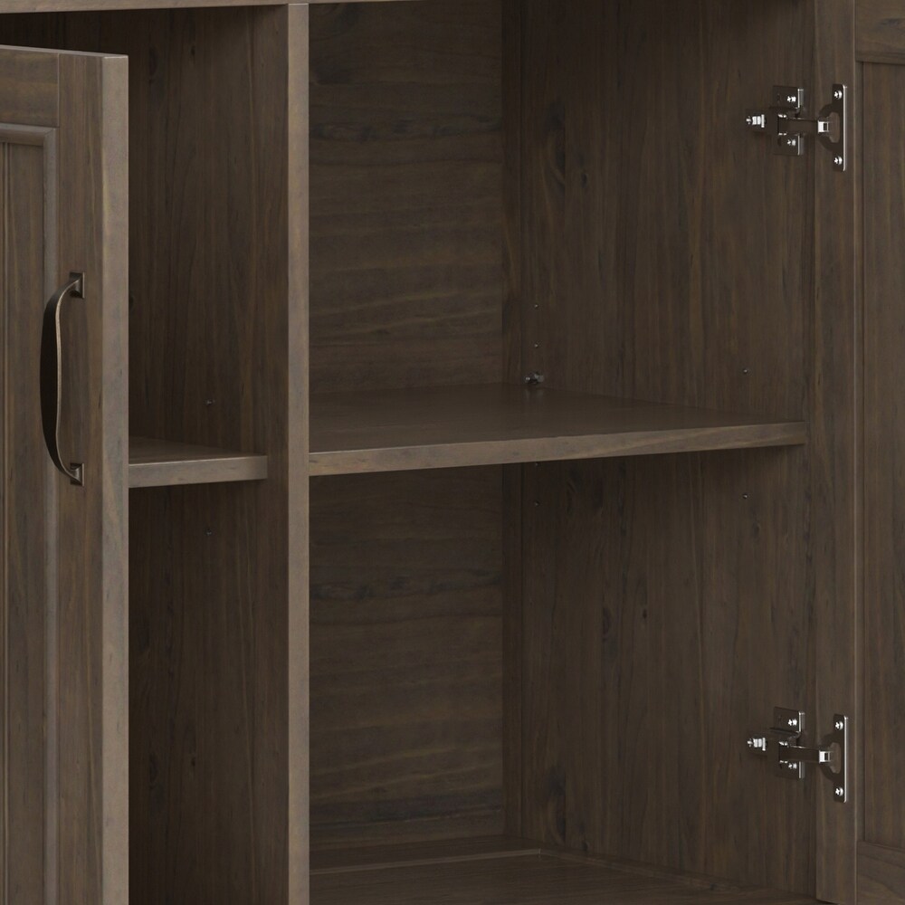 WYNDENHALL Rowan SOLID WOOD 60 inch Wide Contemporary Wide Storage Cabinet in Smoky Brown   18\