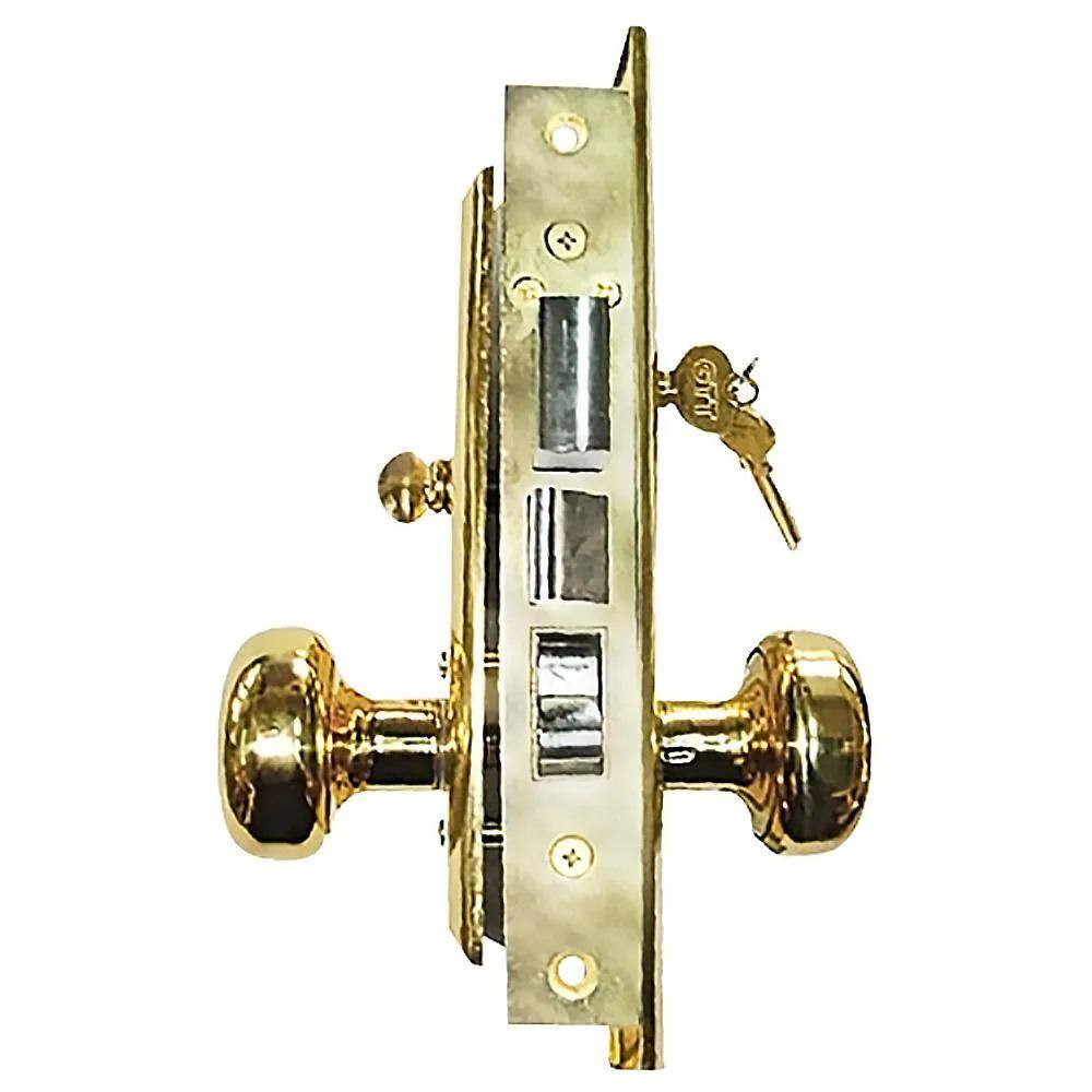 Premier Lock Brass Mortise Entry Left Hand Door Lock Set with 2.5 in. Backset 2 SC1 Keys and Swivel Spindle ML01N