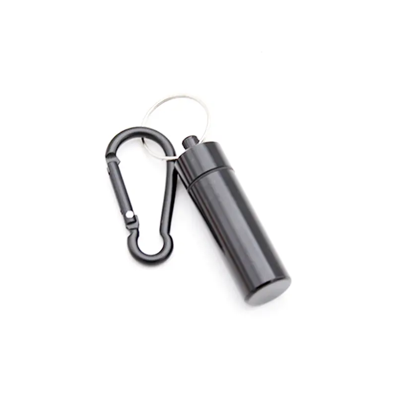 Portable Waterproof 60*17MM Mini Aluminum oy Keychain Medicine Storage Case  Metal Pill Box