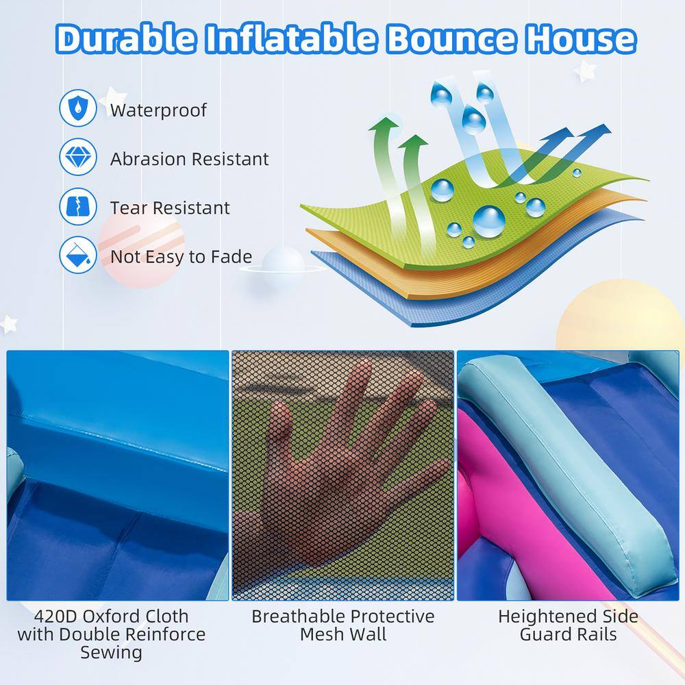 Costway Inflatable Space-themed Bounce House Kids 3-in-1 Bounce Castle Blower Excluded NP10673