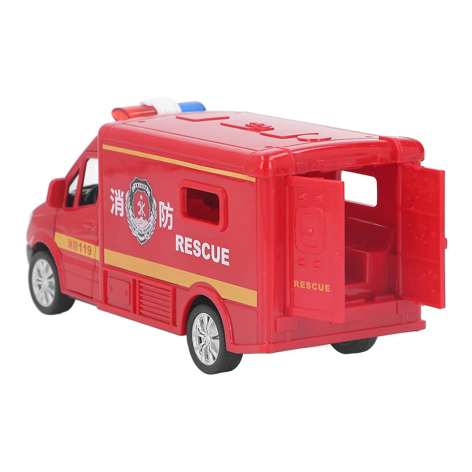 Fire Truck Simulation Car Model Innovative Sound and Lights Fire Truck Pull Back Toy for Kids Gifts Collection