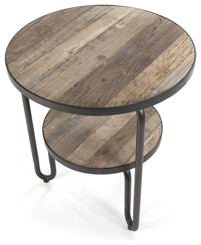 Alberta Round Side Table by Zentique   Industrial   Side Tables And End Tables   by Nook  ampCottage  Houzz