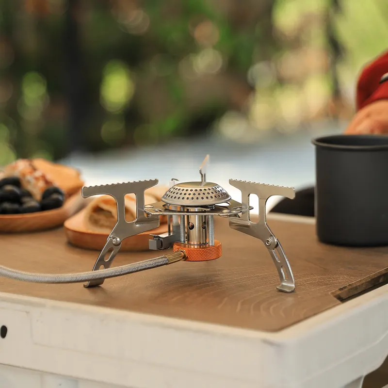 Split Portable Picnic Cooker Stove stainless Steel Outdoor Cooking Butane Gas Burner Pocket Camping Stove