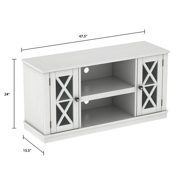 Bayport TV Stand for TVs up to 55 inches， White