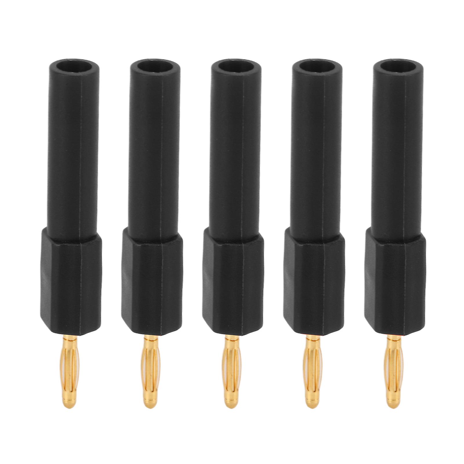 5pcs Convert Banana Plug Strong Connectivity Good Conductivity 2mm To 4mm Conversion Banana Plugblack