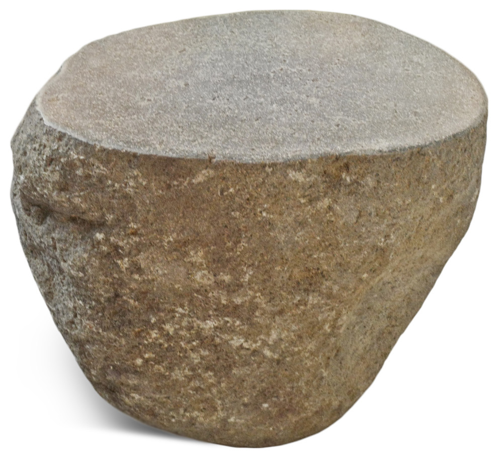 Stone Boulder Stool Table 8   Rustic   Outdoor Side Tables   by Design Mix Furniture  Houzz