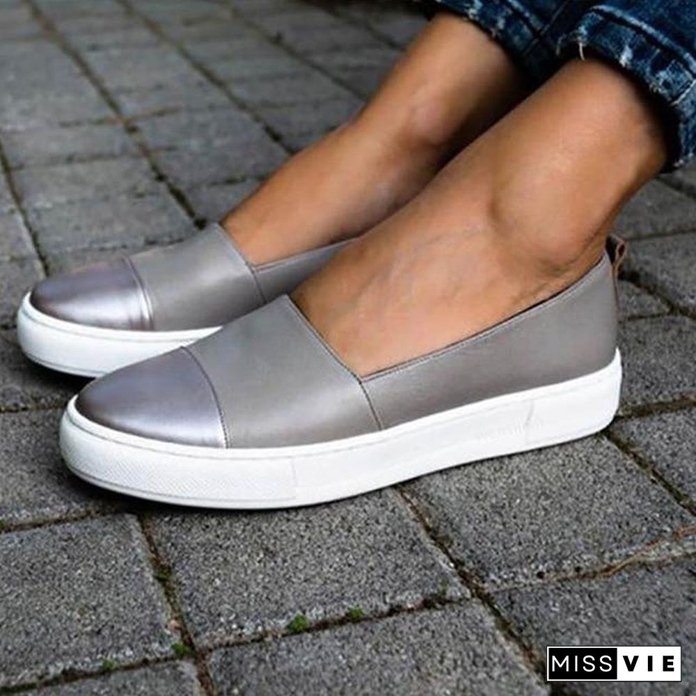 Women Flat Slip on Shoes Loafers Mocassin Platform Shoes