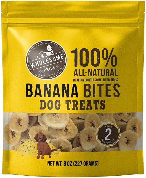 Wholesome Pride Pet Treats Banana Bites Dehydrated Dog Treats， 8-oz bag