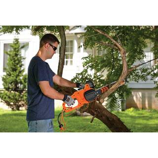 BLACK+DECKER 14 in. 8 AMP Corded Electric Rear Handle Chainsaw with Automatic Oiler BECS600