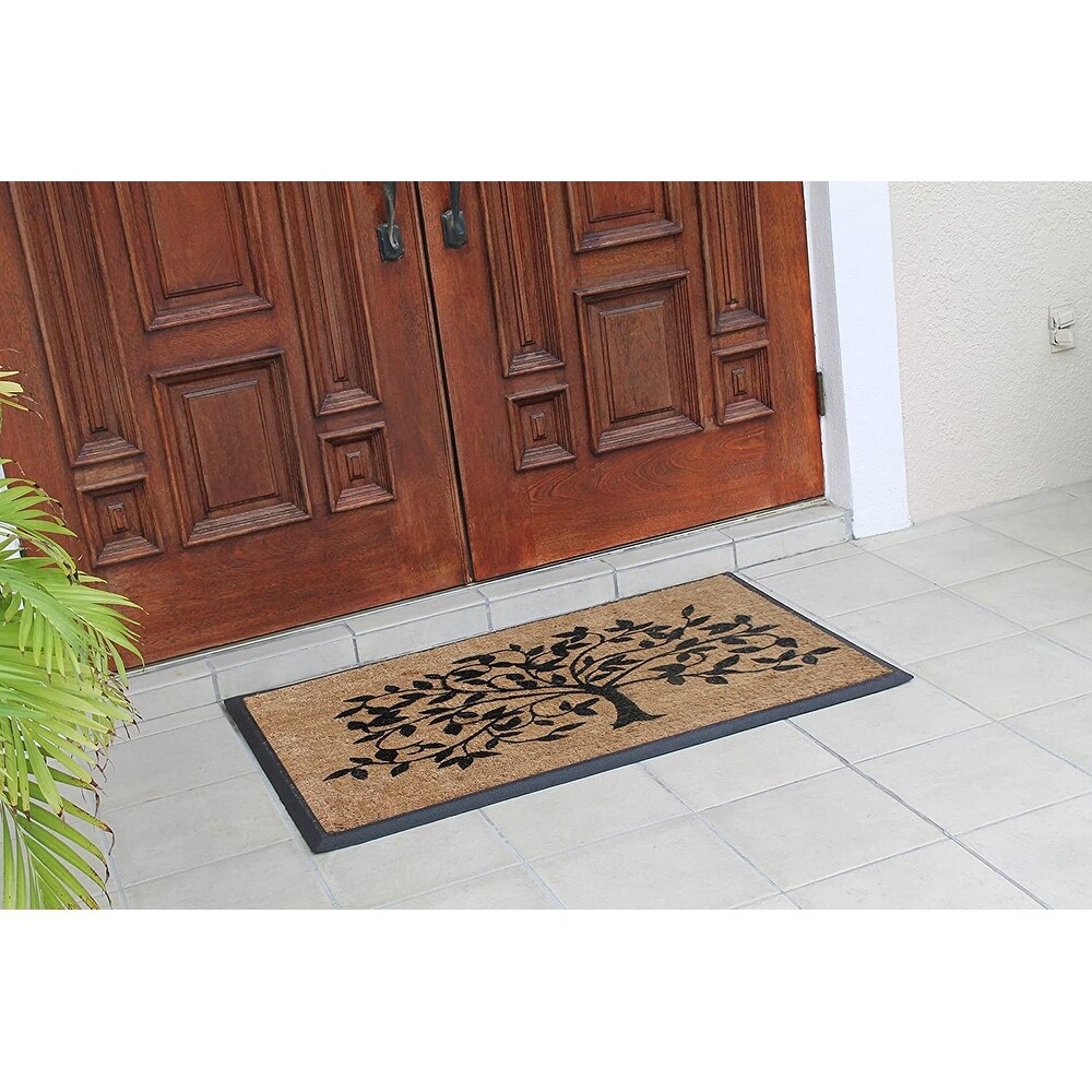 A1HC Natural Coir   Rubber Door Mat  30x48  Thick Durable Doormats for Outdoor Entrance