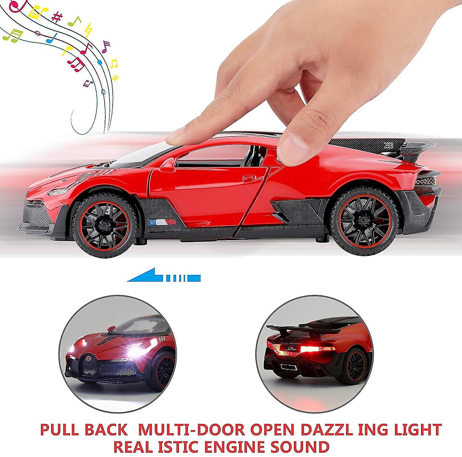 Bugatti Divo Diecast Car，zinc Alloy Casting Model Toy Car Pull Back Car，1/32 Scale   Toy Gift For Kids Toddlers Boys And Girls (red)