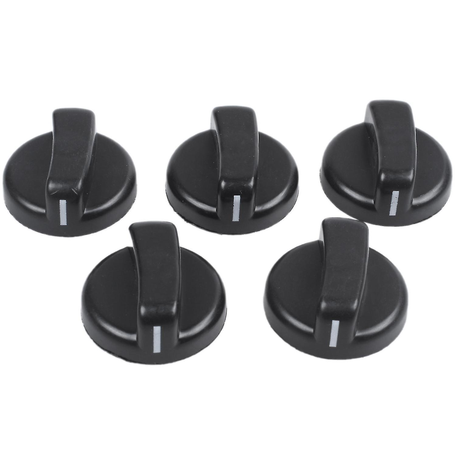 5 Pcs Kitchen Black Plastic Gas Stove Cooker Control Knobs