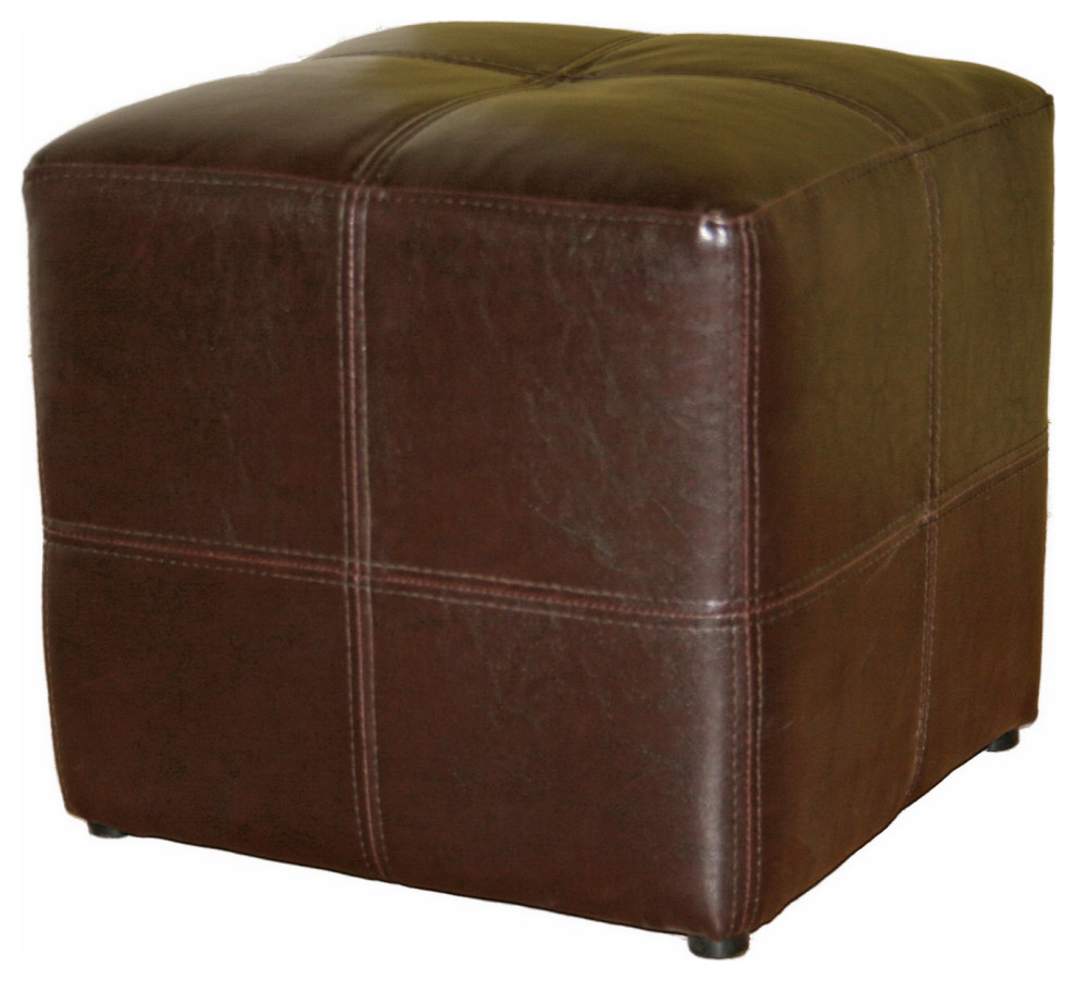 Nox Dark Brown Ottoman   Transitional   Footstools And Ottomans   by HedgeApple  Houzz