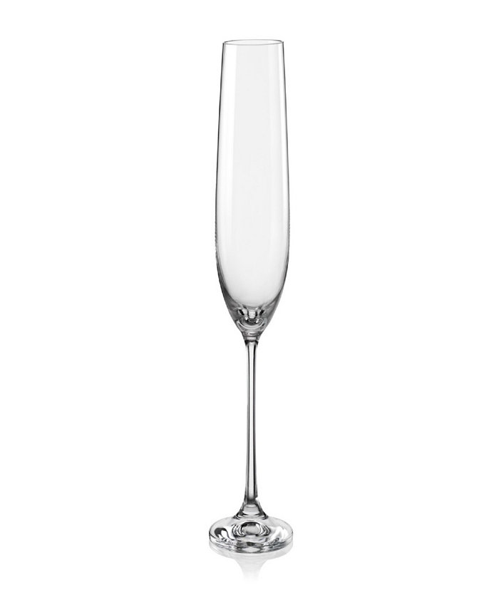 Red Vanilla Viola Fluted Champagne Glass 6.5 Oz Set of 6