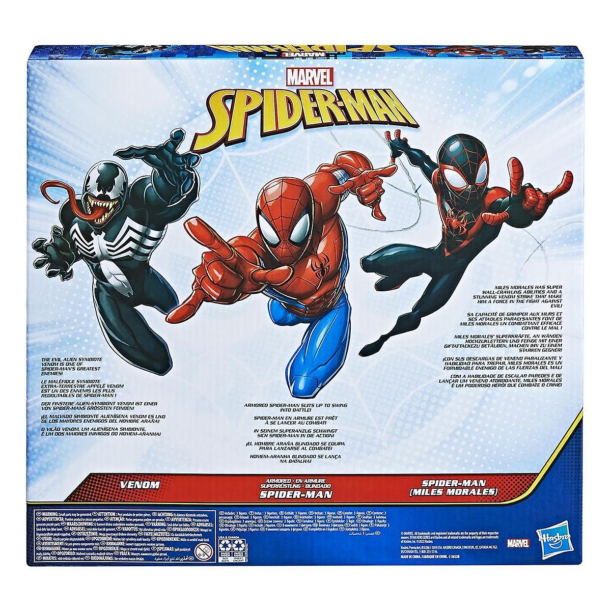 3 Pack Spider-Man Spider-Man， Venom and; Miles Morales Titan Hero Series Figures