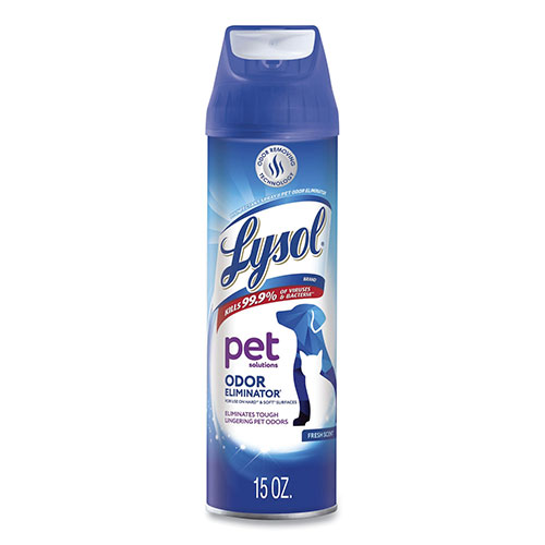 Reckitt Benckiser Lysol Disinfectant Spray II Pet Odor Eliminator | Fresh， 15 oz Aerosol Spray， 12