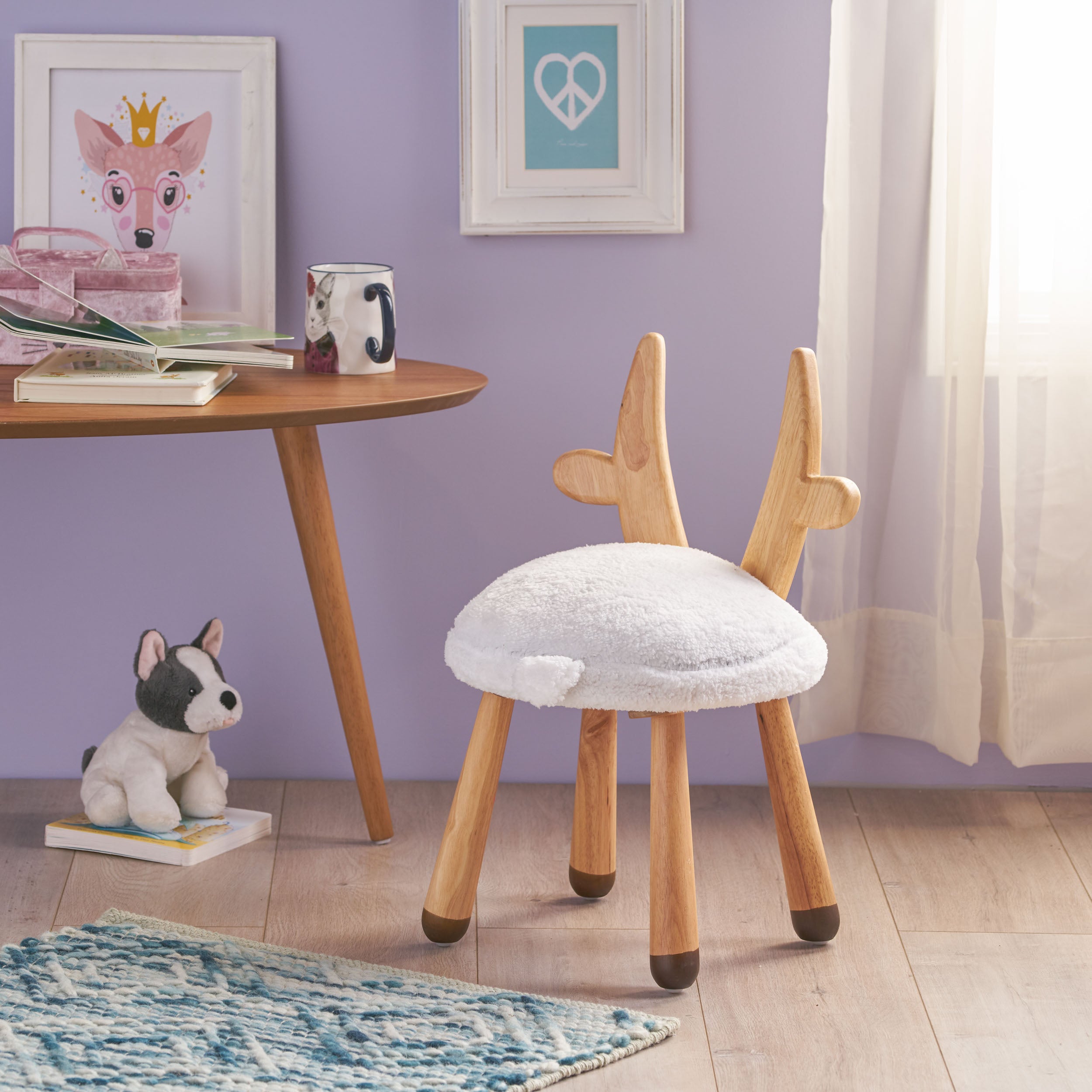 Tarren Faux Fur Gazelle Stool