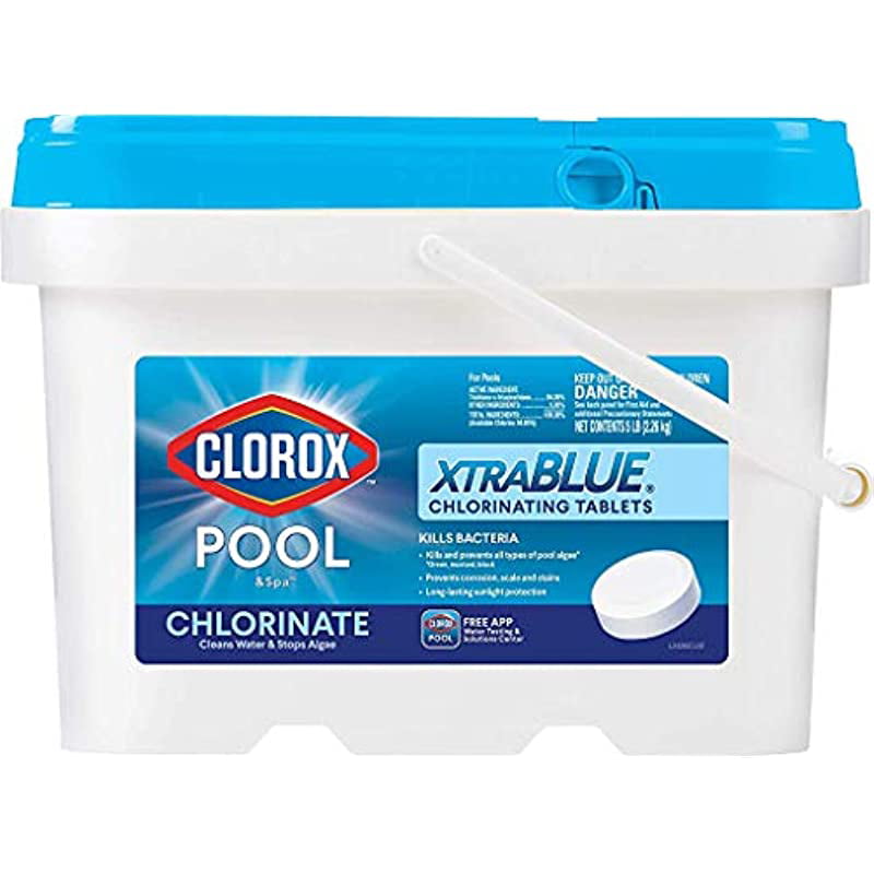 CLOROX Pool&Spa XtraBlue 3-Inch Long Lasting Chlorinating Tablets, 5-Pound Chlorine