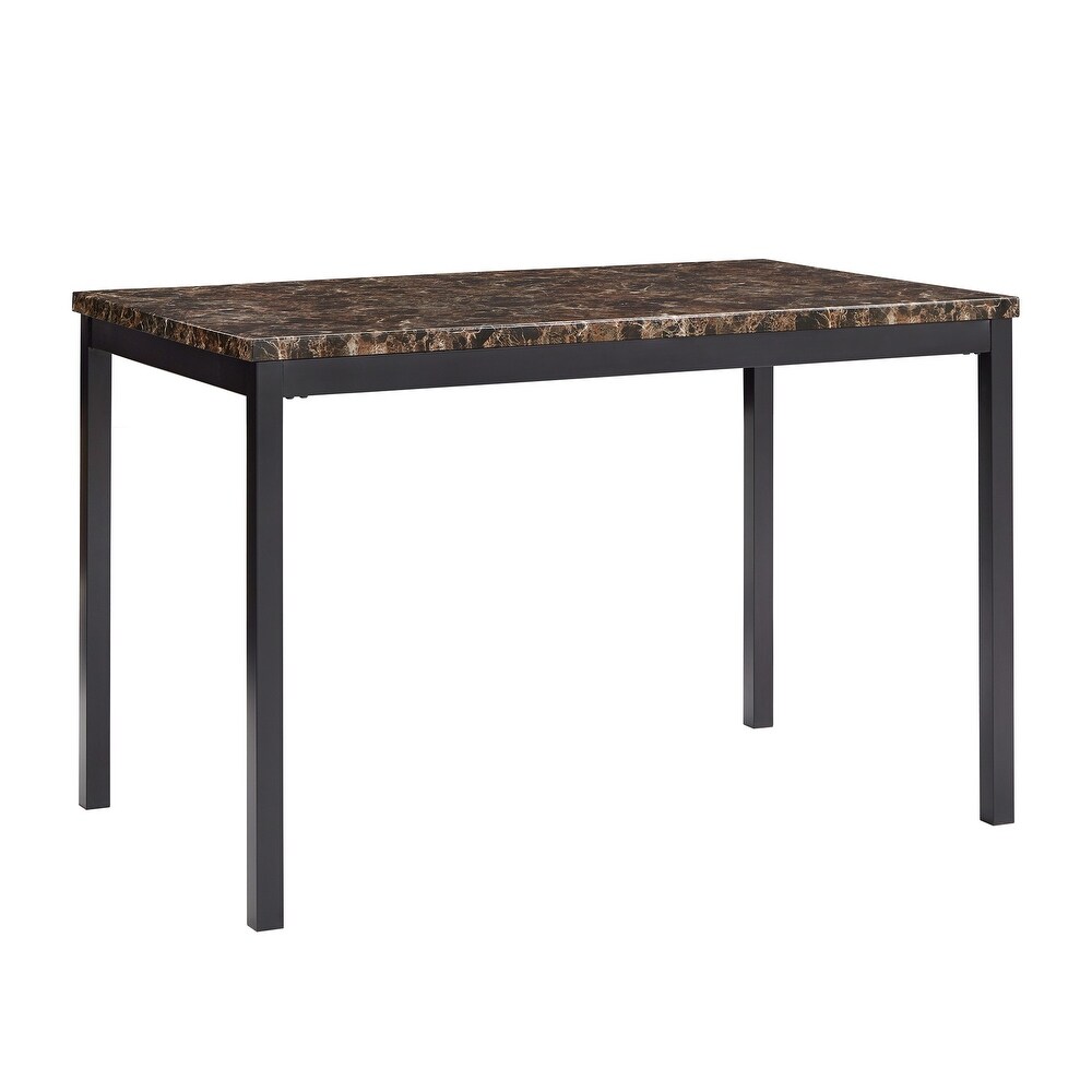 Darcy Faux Marble Black Metal 48 inch Dining Table by iNSPIRE Q Bold