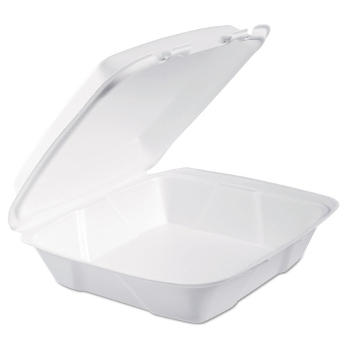 Dart Foam Hinged Lid Containers， 9 x 9 x 3， White， 200/Carton (90HT1R)