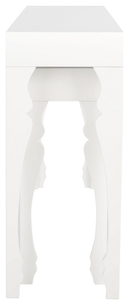 Mara French Leg Lacquer Stacking Console White   Traditional   Console Tables   by Peachtree Fine Furniture  Houzz