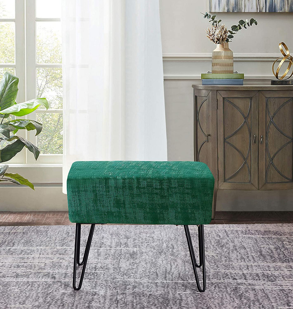 Modern Textured Velvet Ottoman   Transitional   Footstools And Ottomans   by Imtinanz  LLC  Houzz