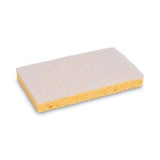 Boardwalk Scrubbing Sponge 3 35 in. x 6 110 in. 710 in. Thick YellowWhite 20Carton BWK16320