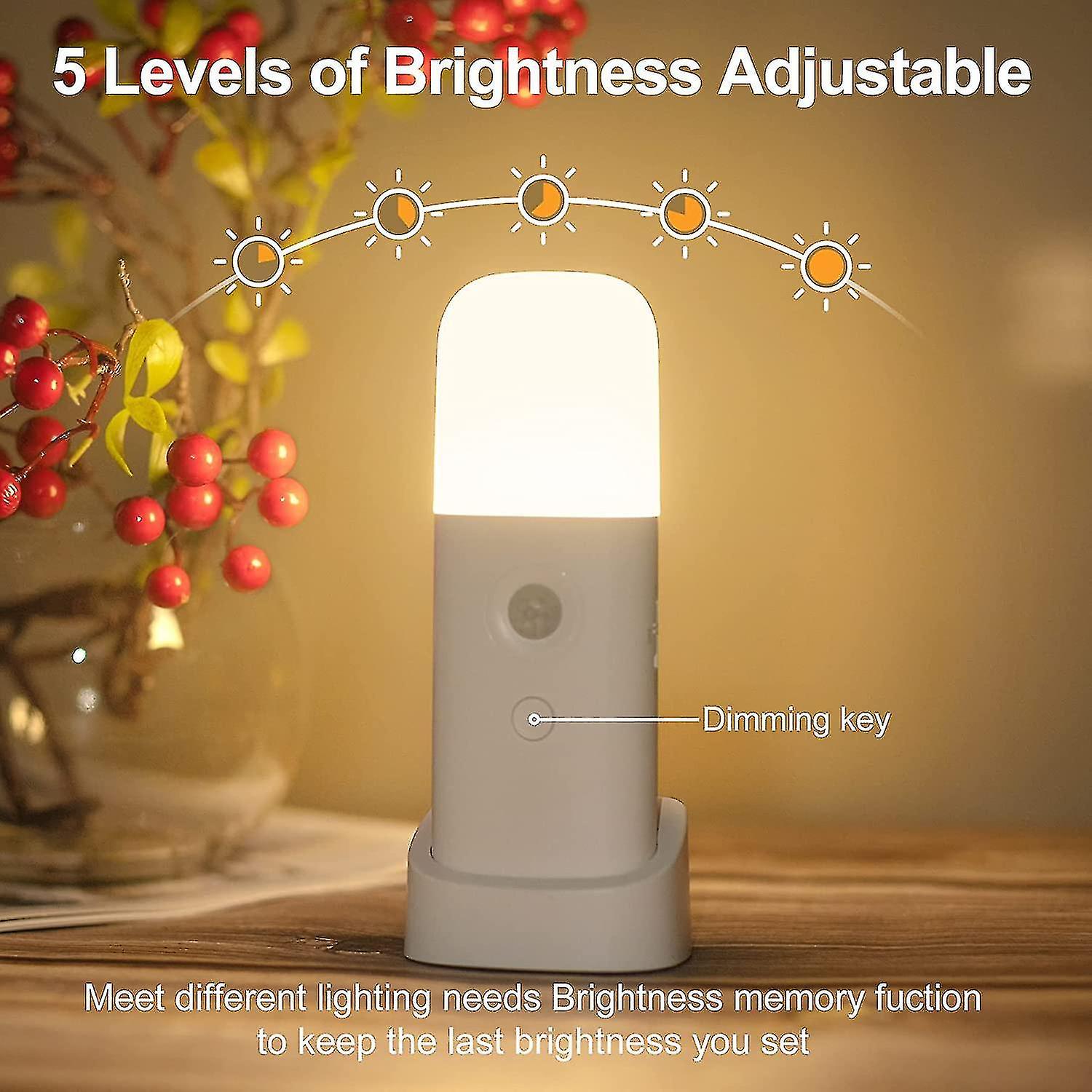 Creweel Motion Sensor Night Lights Indoor， Rechargeable Night Light Battery Powered， Portable Nightl