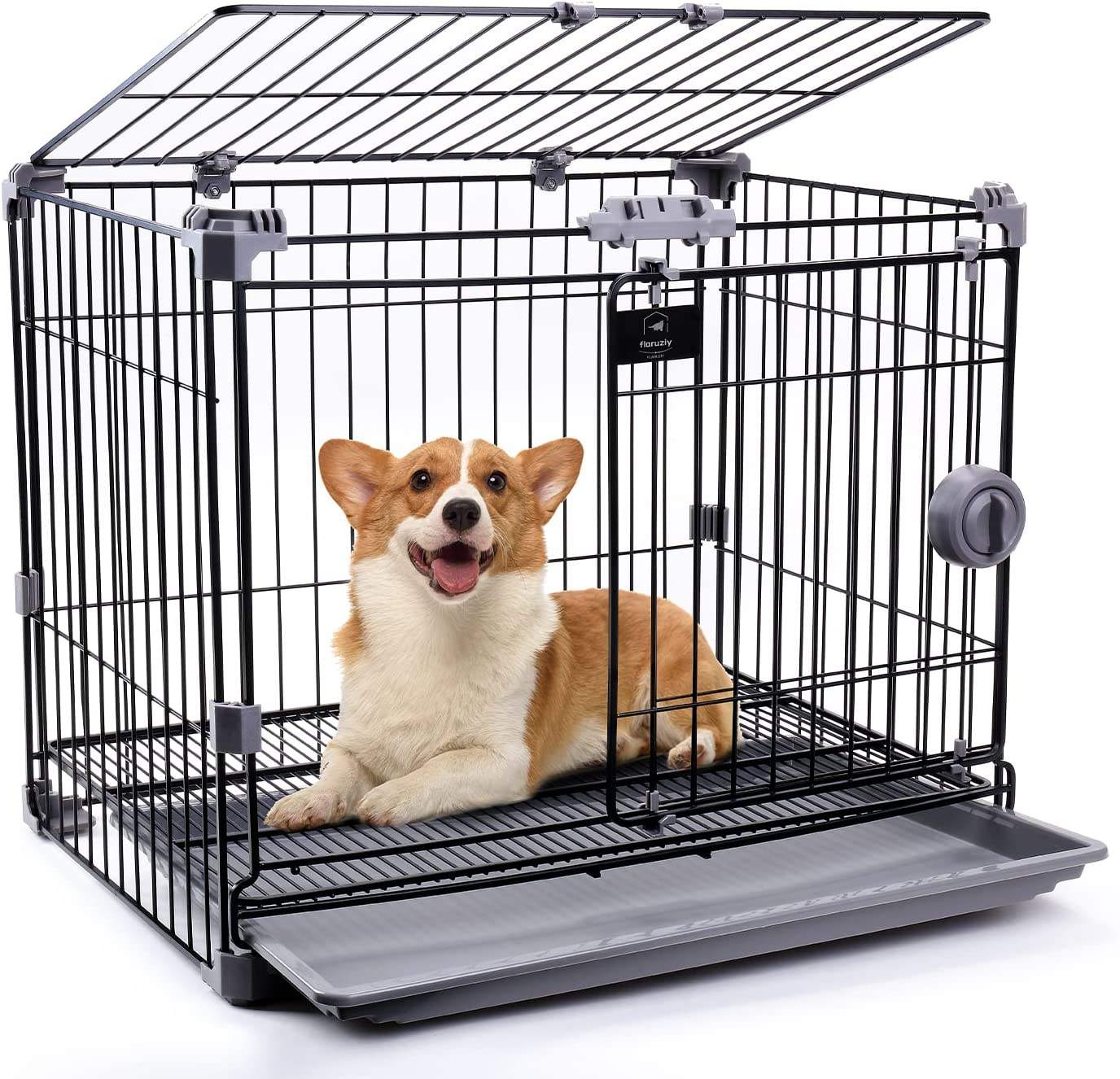 Hot Selling Top Load Transport Cage Dog Kennel Large Medium Travel Black Metal Carrier And For Bike Pet Crate