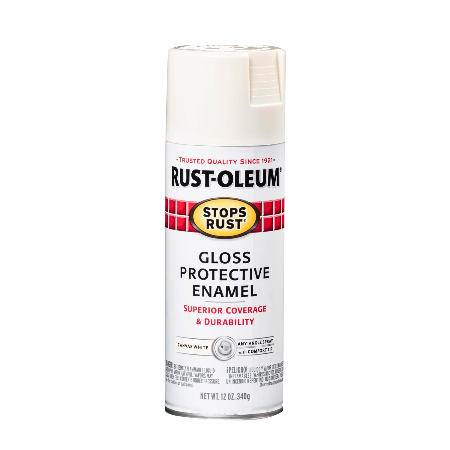 Rust-Oleum Stops Rust Gloss Canvas White Spray Paint 12 oz