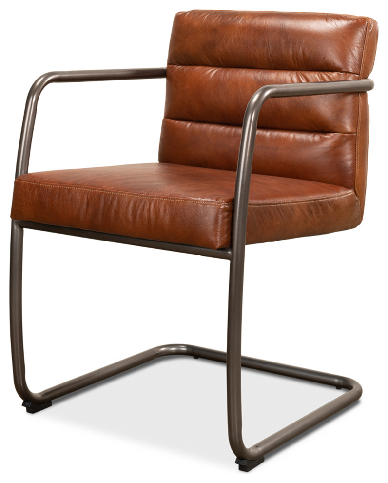 Industrial Leather Armchair   Industrial   Armchairs And Accent Chairs   by English Georgian America  Houzz