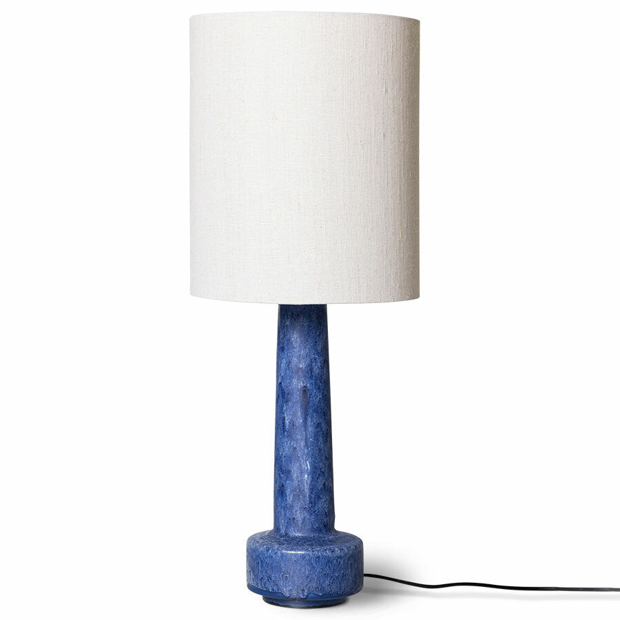 Retro stoneware table lamp - blue