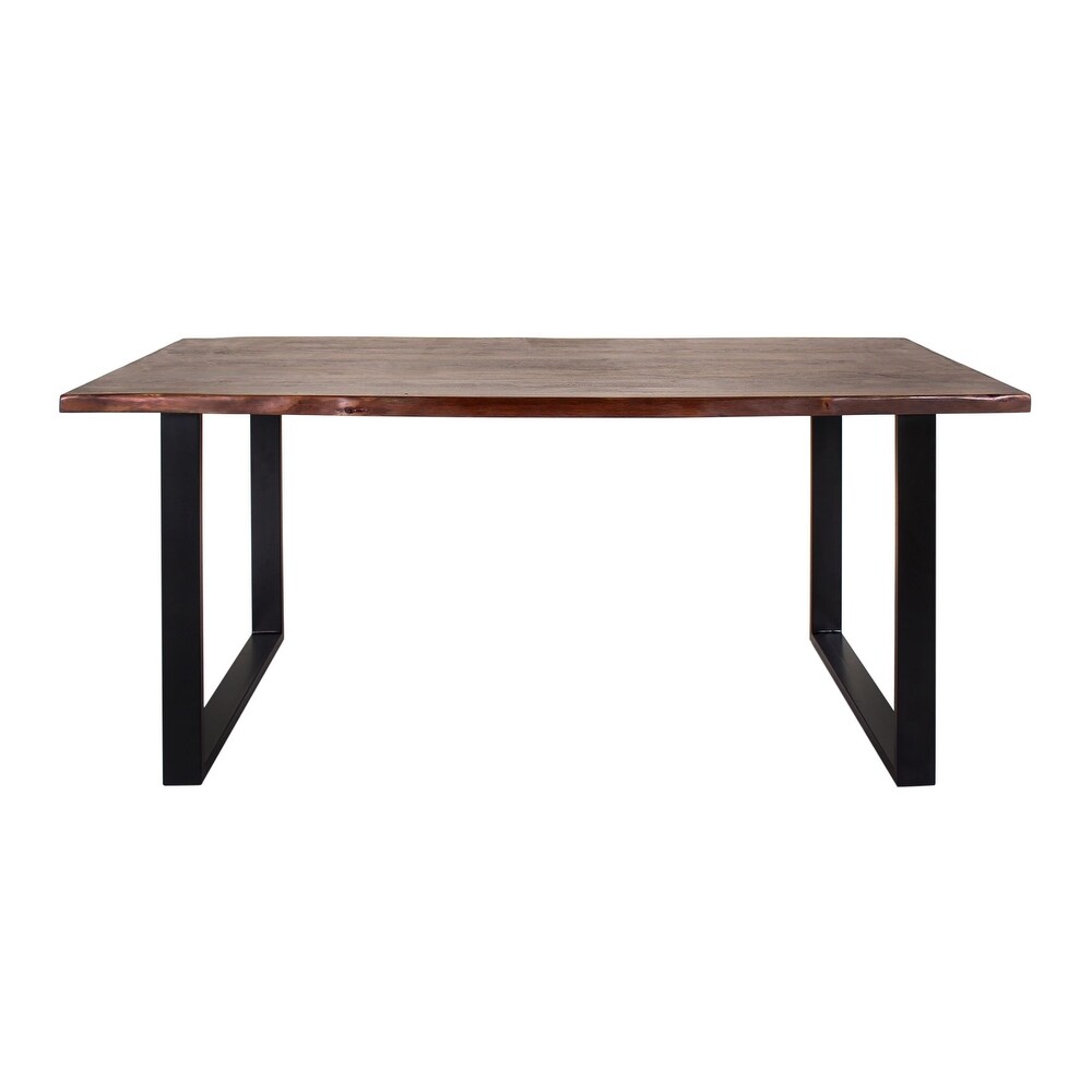 Jessore Handmade Live Edge Acacia Wood   Iron Dining Table