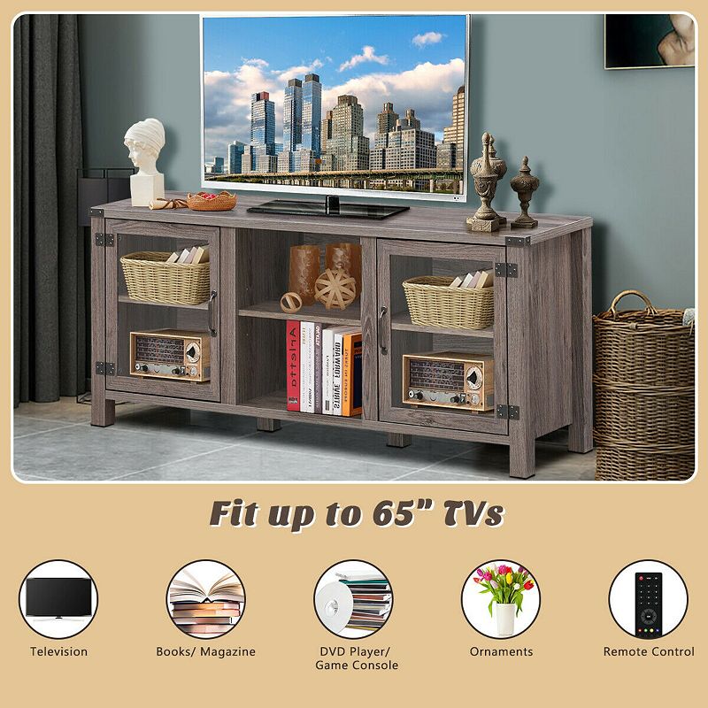 TV Stand Entertainment Center for TVs up to 65 Inch with Storage Cabinets