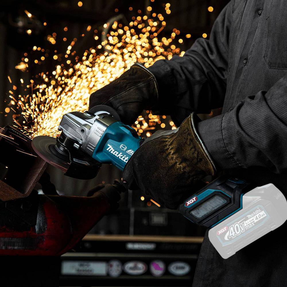 Makita 40V Max XGT Brushless Cordless 4-125 in. Angle Grinder with Electric Brake AWS Capable (Tool Only) GAG04Z