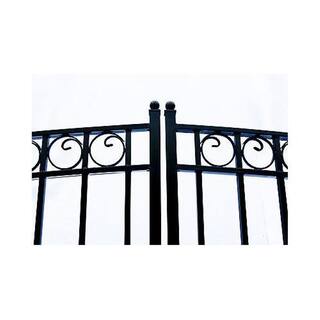 ALEKO Paris Style 16 ft. x 6 ft. Black Steel Dual Driveway Fence Gate DG16PARD-HD