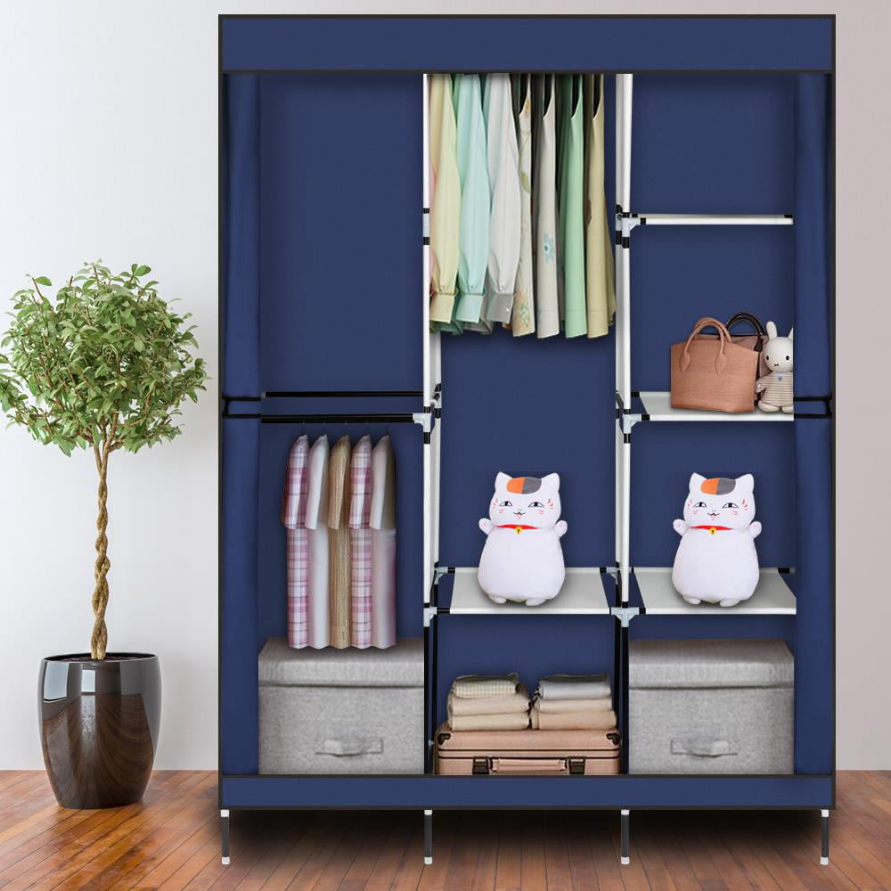 Zimtown Wardrobe Rack Portable Closets, Blue