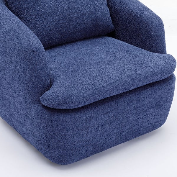 Modern Upholstered Living Room Swivel Club Chair with Pillow