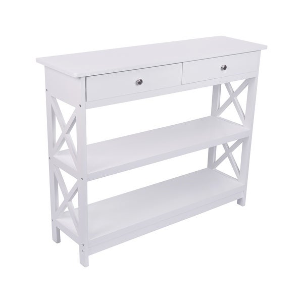 Console Table Entryway Table with Drawer and 2 Storage Shelves 11.8