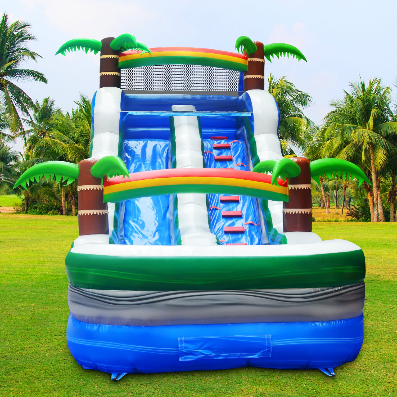 GOOSH 10' W x 26' D Inflatable Water Slide with Air Blower