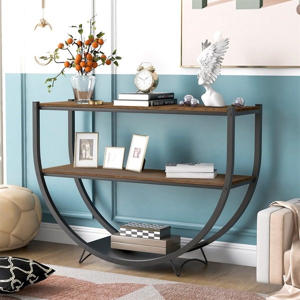 The Gray Barn Highfield Rustic Industrial Console Table