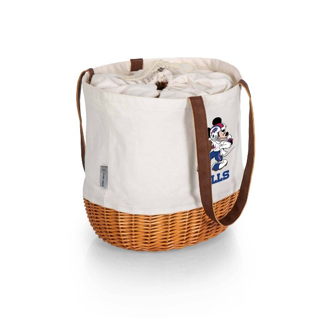 Nfl Buffalo Bills Mickey Mouse Coronado Canvas And Willow Basket Tote Beige Canvas