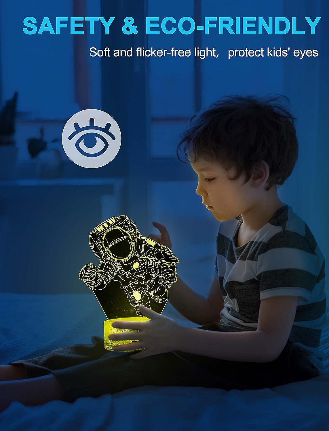 Astronaut Night Light For Kids， 3d Spaceman Illusion Night Lamp， 16 Colors Changing With Remote Control， Room Decor， Gifts For Children Boys Girls