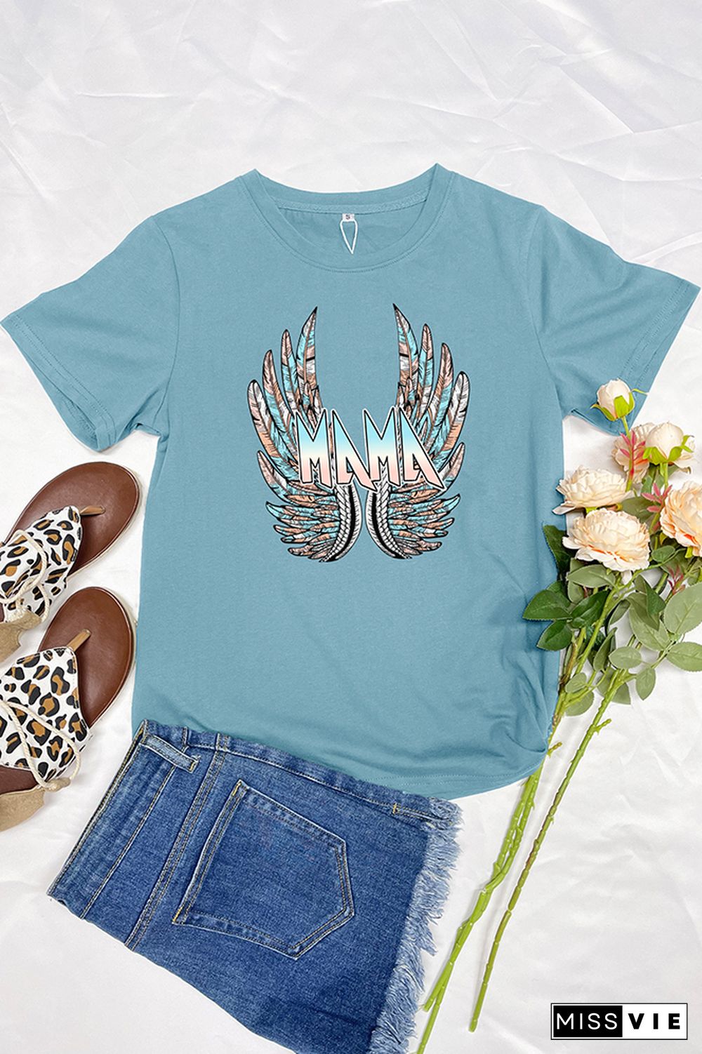 MAMA with Wings Short Sleeve Graphic Tee Wholesale