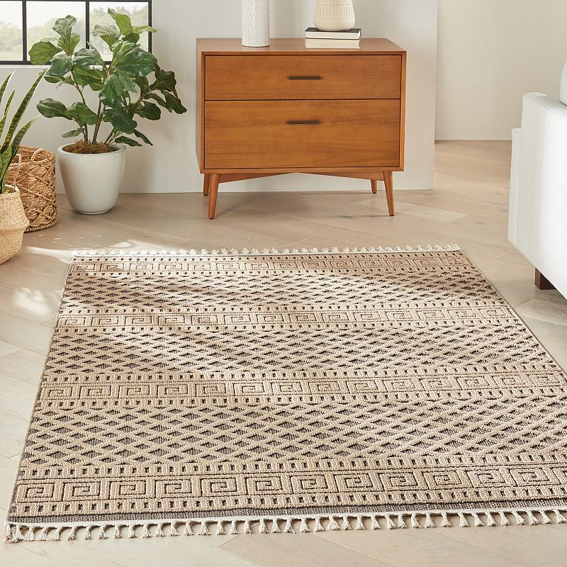 Nourison Elwood Greek Stripe Tassel 5'3'' x 7'11'' Indoor Rug