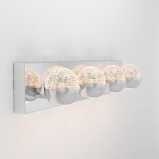 Artika Oracle 27 in. 4-Light Chrome 5CCT LED Modern Bath Vanity Light Bar VAN4-OR5C-HD2CR