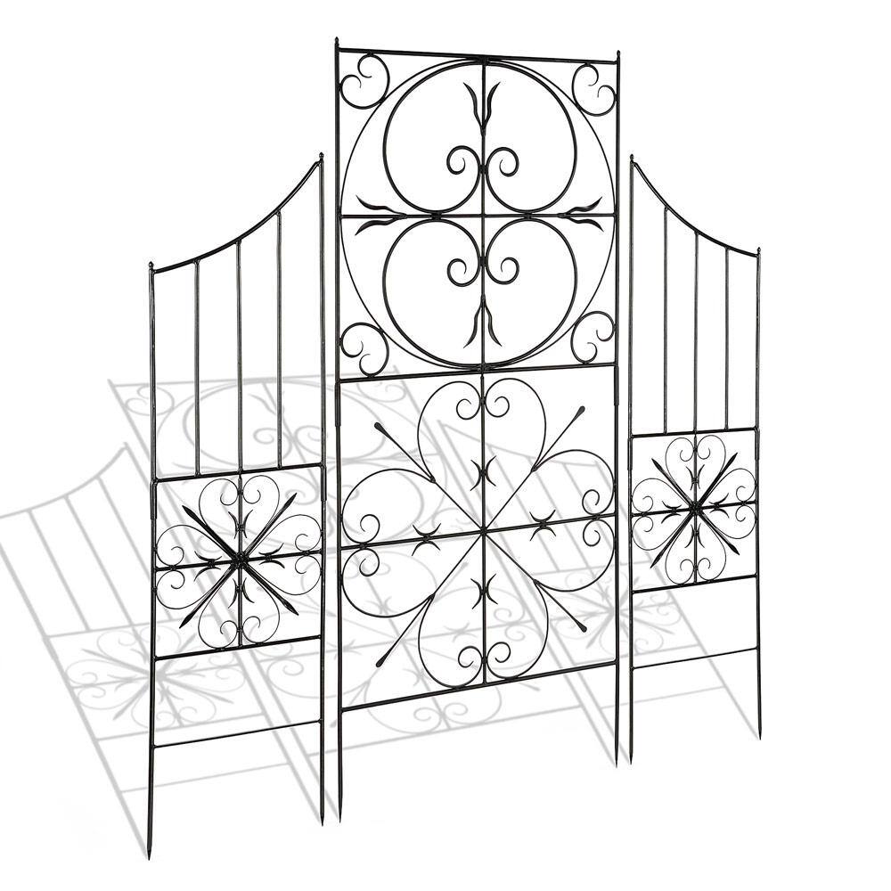 Achla Designs Aldrich Garden Trellis 75 in. Tall Graphite Powder Coat Finish VFT-22