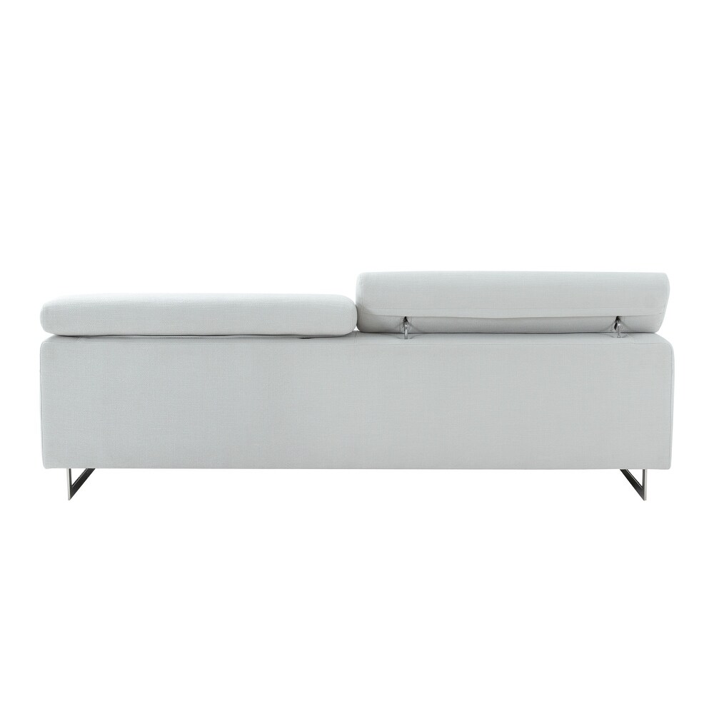 Pasargad Home Serena Upholstered Sofa with Adjustable Headrests