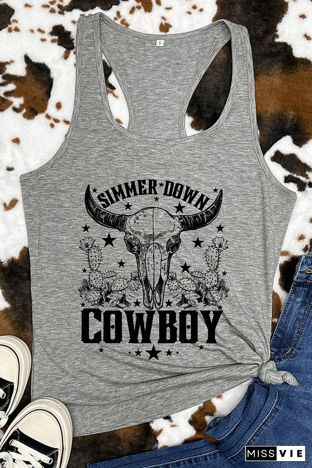 Simmer Down Cowboy Sleeveless Tank Top Wholesale